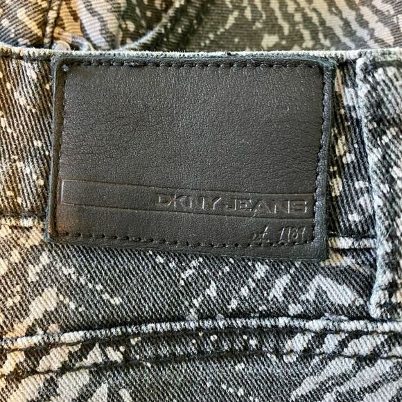 DKNY Jeans Jeggings Skinny Black Gray Patterned Mid Rise Women’s Size 4 - Picture 3 of 5